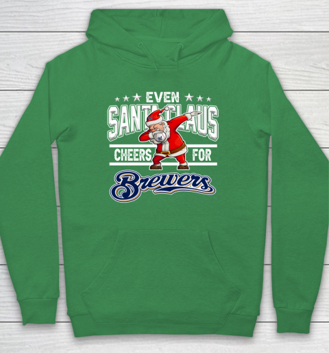 Milwaukee Brewers Even Santa Claus Cheers For Christmas MLB Hoodie 5