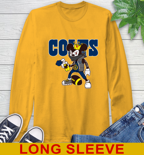 Indianapolis Colts NFL Football Mickey Peace Sign Sports Long Sleeve T-Shirt 3