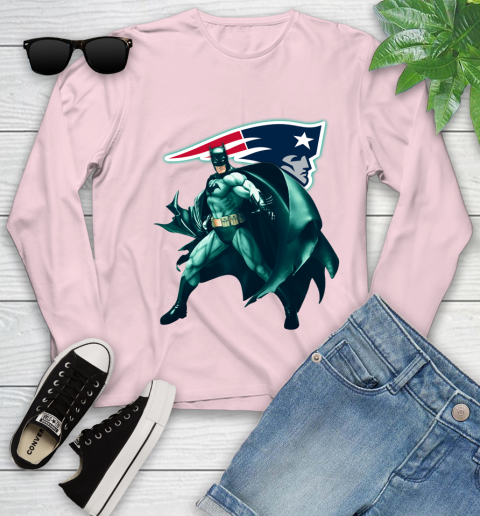 NFL Batman Football Sports New England Patriots Youth Long Sleeve 10