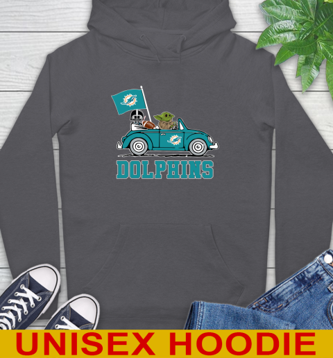 NFL Football Miami Dolphins Darth Vader Baby Yoda Driving Star Wars Shirt Hoodie 7