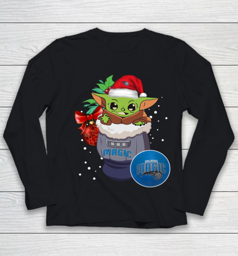Orlando Magic Christmas Baby Yoda Star Wars Funny Happy NBA Youth Long Sleeve