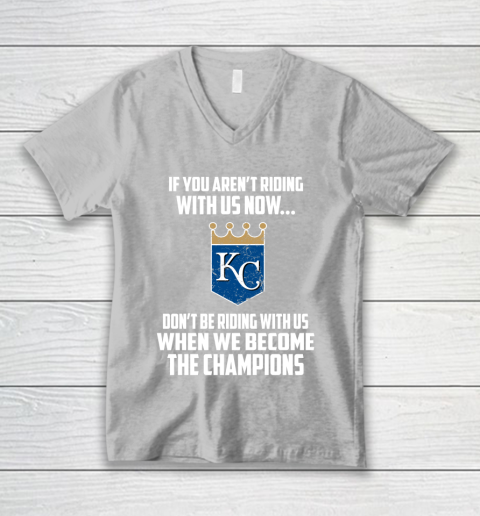 MLB Kansas City Royals Baseball We Become The Champions V-Neck T-Shirt 3