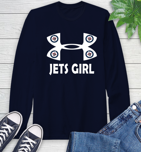 NHL Winnipeg Jets Girl Under Armour Hockey Sports Long Sleeve T-Shirt 3