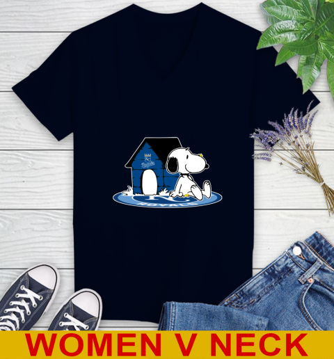 MLB Baseball Kansas City Royals Snoopy The Peanuts Movie Shirt Women's V-Neck T-Shirt 3
