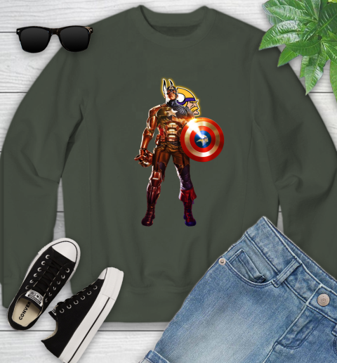 NFL Captain America Marvel Avengers Endgame Football Sports Minnesota Vikings Youth Sweatshirt 10