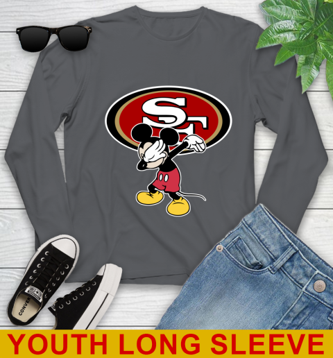 San Francisco 49ers NFL Football Dabbing Mickey Disney Sports Youth Long Sleeve 9