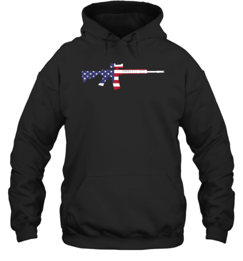 America Rifle MURICA Libertarian Conservative Gun USA Flag Hoodie