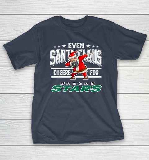 Dallas Stars Even Santa Claus Cheers For Christmas NHL T-Shirt 3