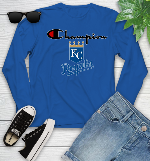 MLB Baseball Kansas City Royals Champion Shirt Youth Long Sleeve 7