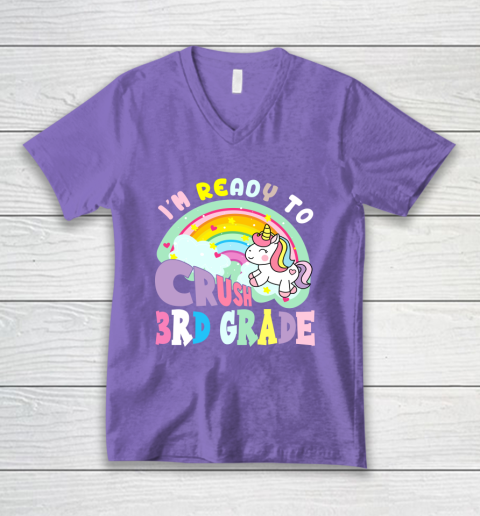 Back to school shirt ready to crush 3rd grade unicorn V-Neck T-Shirt 8