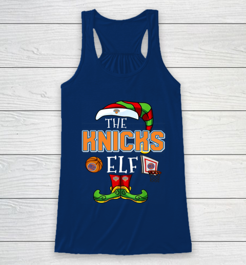 New York Knicks Christmas ELF Funny NBA Racerback Tank 6