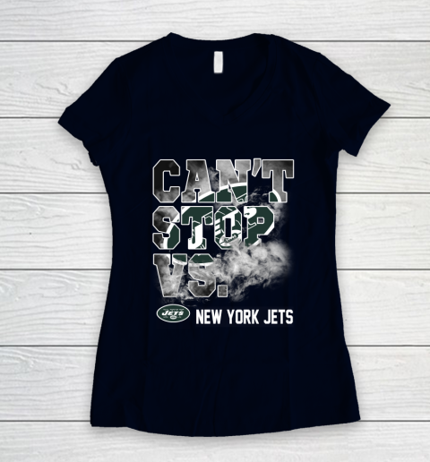 NFL New York Jets Can't Stop Vs Women's V-Neck T-Shirt 2