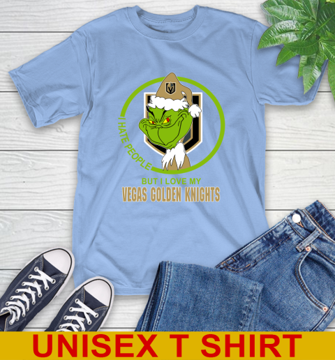 Vegas Golden Knights NHL Christmas Grinch I Hate People But I Love My Favorite Hockey Team T-Shirt 11