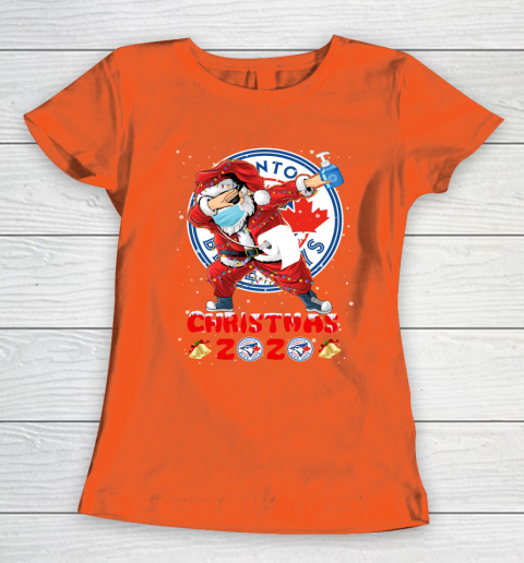 Toronto Blue Jays Funny Santa Claus Dabbing Christmas 2020 MLB Women's T-Shirt 3