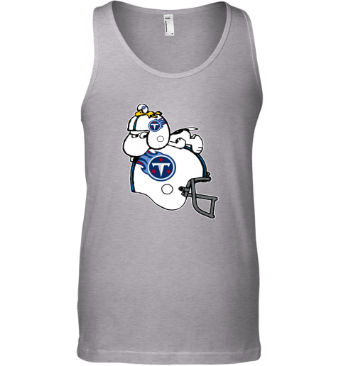 Snoopy And Woodstock Resting On Tennessee Titans Helmet ytnc snoopy and woodstock resting on tennessee titans helmet unisex tank 17 front sport grey