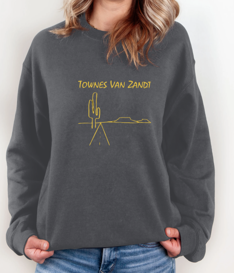 TOWNES VAN ZANDT ROADSONGS Sweatshirt 7hxk townes van zandt roadsongs sweatshirt 35 front dark heather