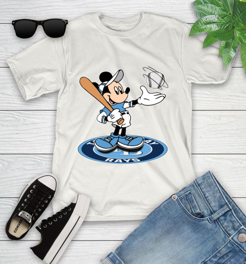MLB Baseball Tampa Bay Rays Cheerful Mickey Disney Shirt Youth T-Shirt 2