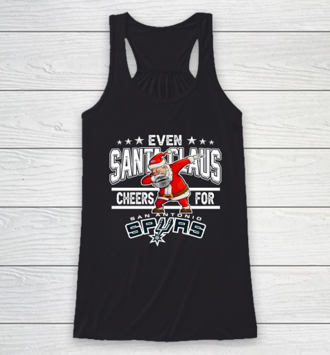 San Antonio Spurs Even Santa Claus Cheers For Christmas NBA Racerback Tank