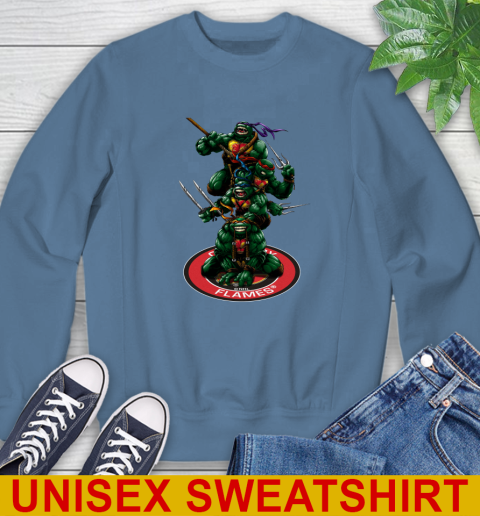 NHL Hockey Calgary Flames Teenage Mutant Ninja Turtles Shirt Sweatshirt 8