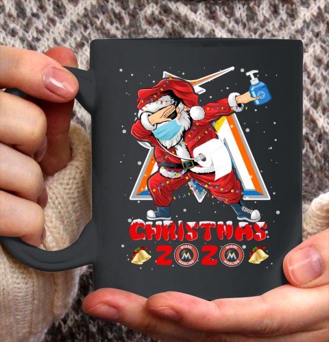 Miami Marlins Funny Santa Claus Dabbing Christmas 2020 MLB Ceramic Mug 11oz 2