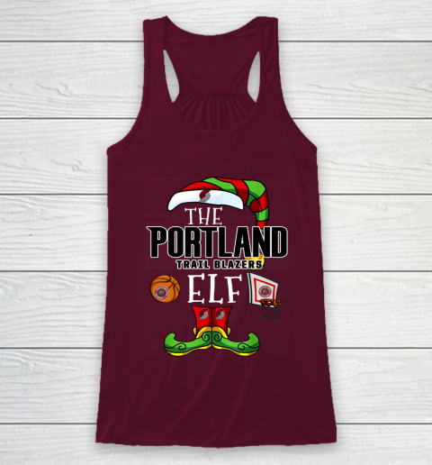 Portland Trail Blazers Christmas ELF Funny NBA Racerback Tank 2