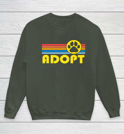 Rescue Animal Adoption Adopt Cat or Dog Vintage Retro Sunset Youth Sweatshirt 8