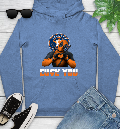MLB Houston Astros Deadpool Love You Fuck You Baseball Sports Youth Hoodie 13