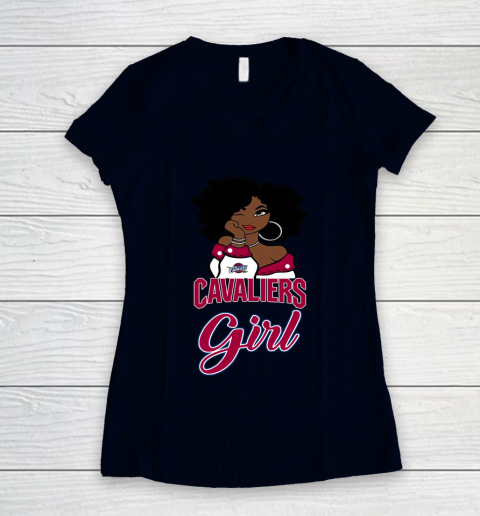 Cleveland Cavaliers Girl NBA Women's V-Neck T-Shirt 3