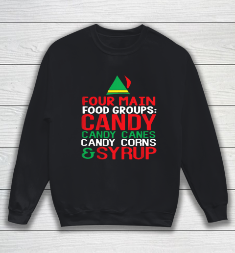 4 Main Food Groups Elf Buddy Christmas Sweatshirt