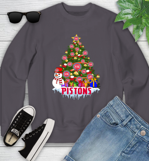 Detroit Pistons Merry Christmas NBA Basketball Sports Youth Sweatshirt 6
