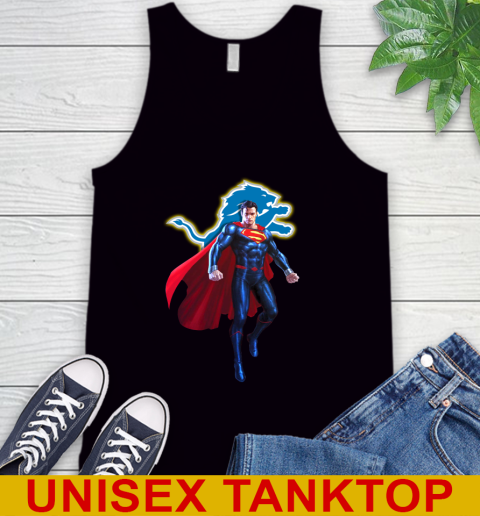 NFL Superman DC Sports Football Detroit Lions Tank Top - Image 3