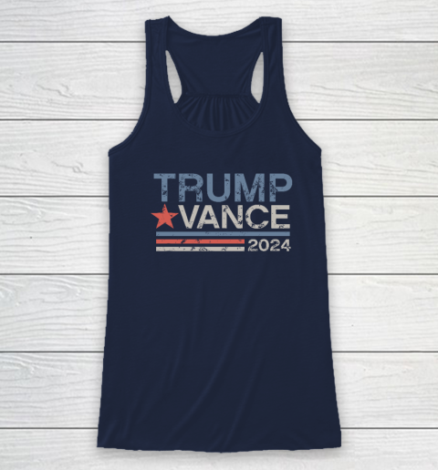 Trump Vance 2024 Retro Stripe Trump JD Vance Racerback Tank 5