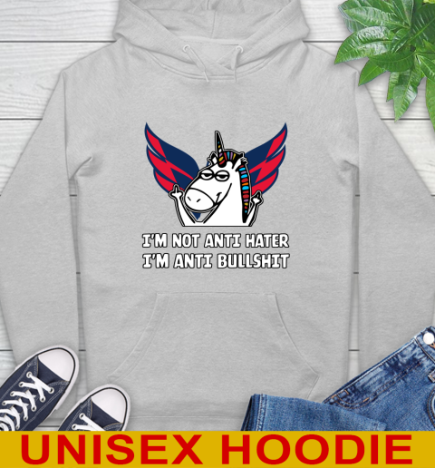 Washington Capitals NHL Hockey Unicorn I'm Not Anti Hater I'm Anti Bullshit Hoodie 6