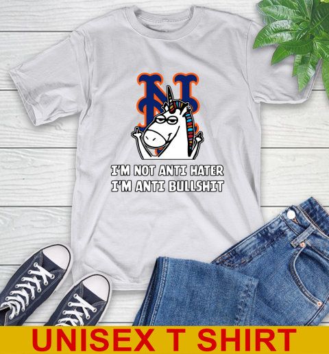 New York Mets MLB Baseball Unicorn I'm Not Anti Hater I'm Anti Bullshit T-Shirt 12