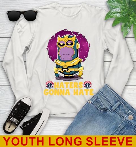 NBA Basketball Washington Wizards Haters Gonna Hate Thanos Minion Marvel Shirt Youth Long Sleeve 12
