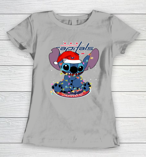 Washington Capitals NHL Hockey noel stitch Christmas Women's T-Shirt 8