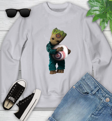 MLB Groot Guardians Of The Galaxy Baseball Sports Washington Nationals Youth Sweatshirt 4