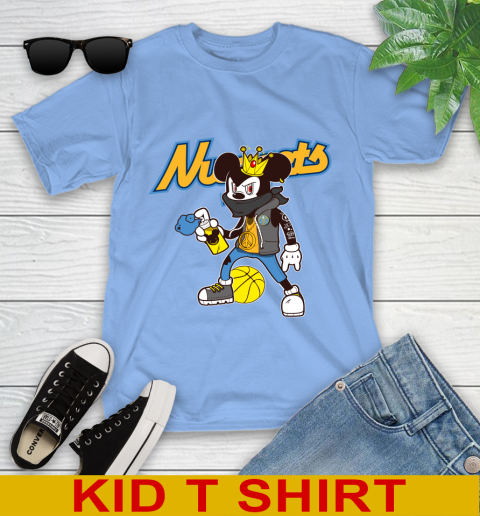 Denver Nuggets NBA Basketball Mickey Peace Sign Sports Youth T-Shirt 11