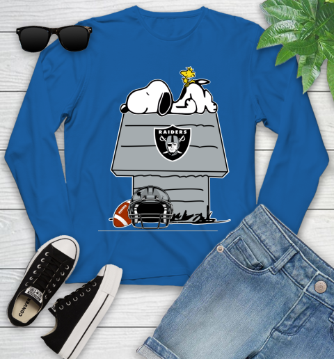 Oakland Raiders NFL Football Snoopy Woodstock The Peanuts Movie Youth Long Sleeve 9