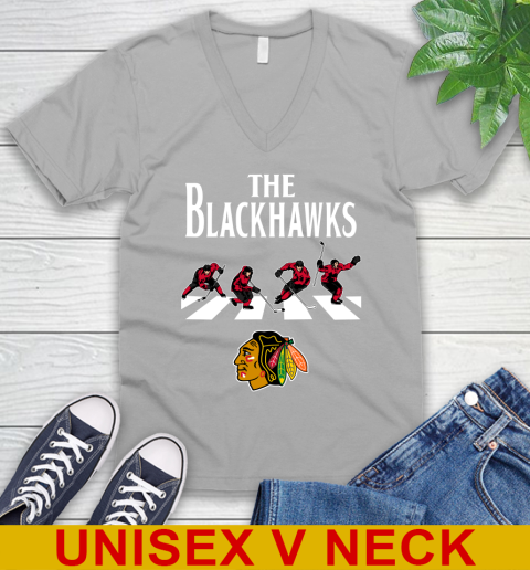 NHL Hockey Chicago Blackhawks The Beatles Rock Band Shirt V-Neck T-Shirt 3