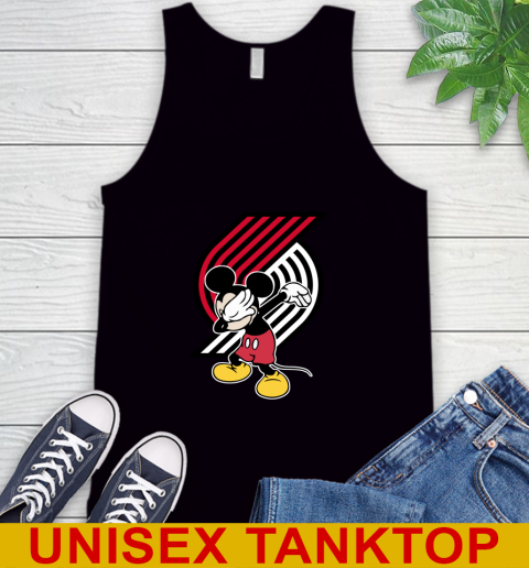 Portland Trail Blazers NBA Basketball Dabbing Mickey Disney Sports Tank Top - Image 3
