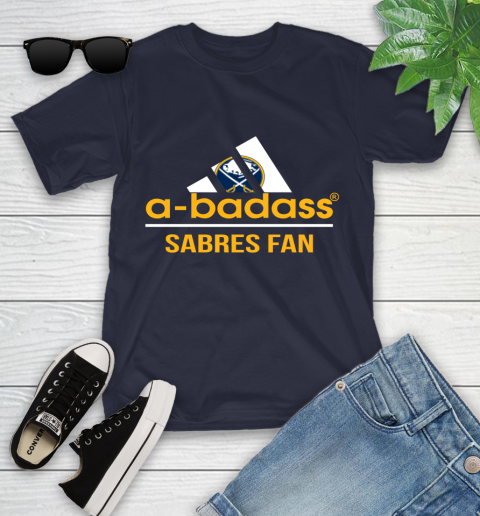 NHL A Badass Buffalo Sabres Fan Adidas Hockey Sports Youth T-Shirt 2