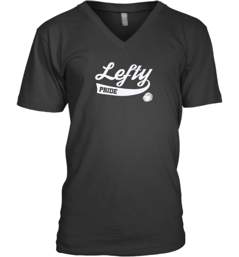 Baseball Lefty Southpaw Left Handed V-Neck T-Shirt