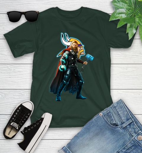 NFL Thor Avengers Endgame Football Minnesota Vikings Youth T-Shirt 5