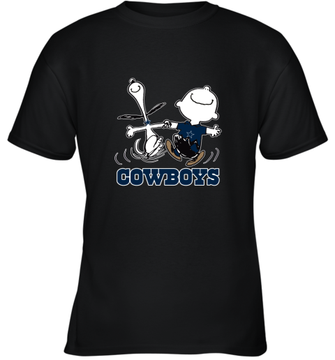 Snoopy And Charlie Brown Happy Dallas Cowboys Fans Youth T-Shirt