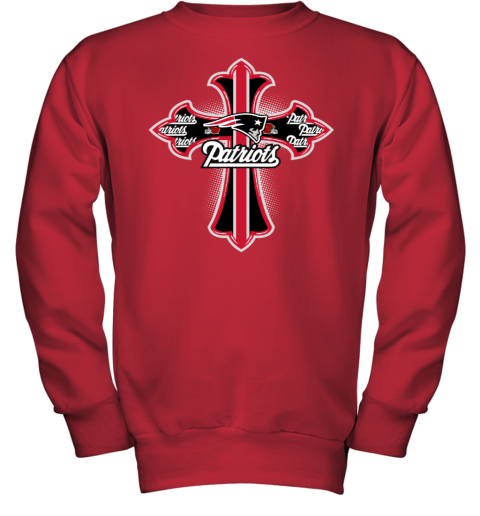 NFL Red Crusader Cross New England Patriots Youth Sweatshirt - Rookbrand