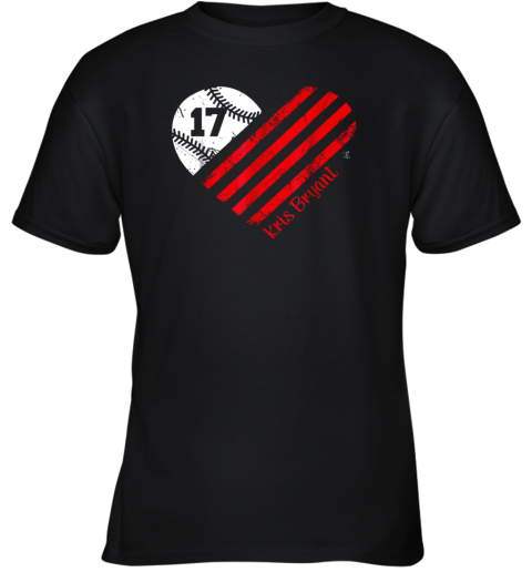 Kris Bryant Baseball Flag Heart Shirt  Apparel Youth T-Shirt
