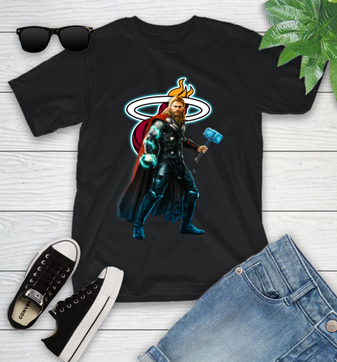 NBA Thor Avengers Endgame Basketball Miami Heat Youth T-Shirt 2