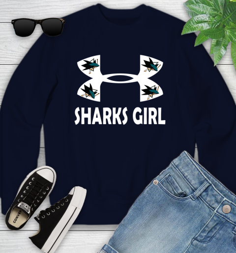NHL San Jose Sharks Girl Under Armour Hockey Sports Youth Sweatshirt 2