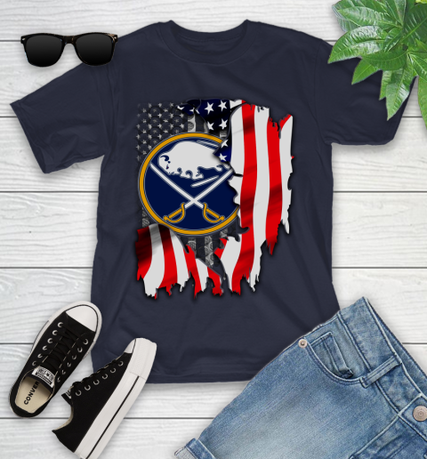 Buffalo Sabres NHL Hockey American Flag Youth T-Shirt 2